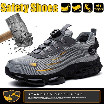 Men's Safety Work Steel-Toe Boots Impact-Resistant and Puncture-Resistant Design