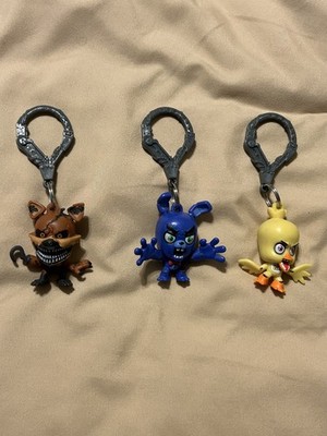 FNAF Keychain Backpack Hanger Clip Lot Of 3 Chica, Foxy & Bonnie
