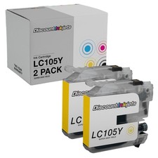 2PK LC-105Y for Brother LC105 XXL Yellow Super HY Ink Cartridge MFC-J4310D J4410