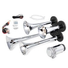 AOLIHAN Truck Horn 150DB Train Horn Kit 4 Trumpet 12V Air Horn Super Loud Train