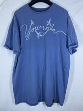 YoungLA Shirt Mens Large Blue Hummingbird Los Angeles Streetwear Short Sleeve US