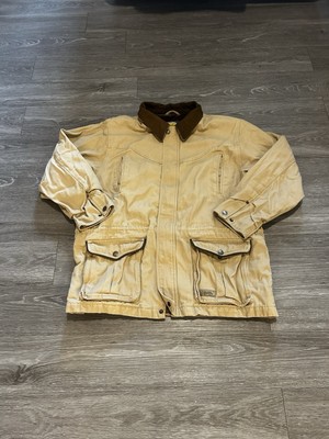Vintage Cabelas Jacket Adult XL Beige Canvas Barn Chore Coat Aztec