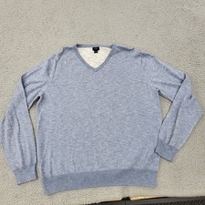 J.CREW Sweater Mens Large Light Blue Heather Pullover
