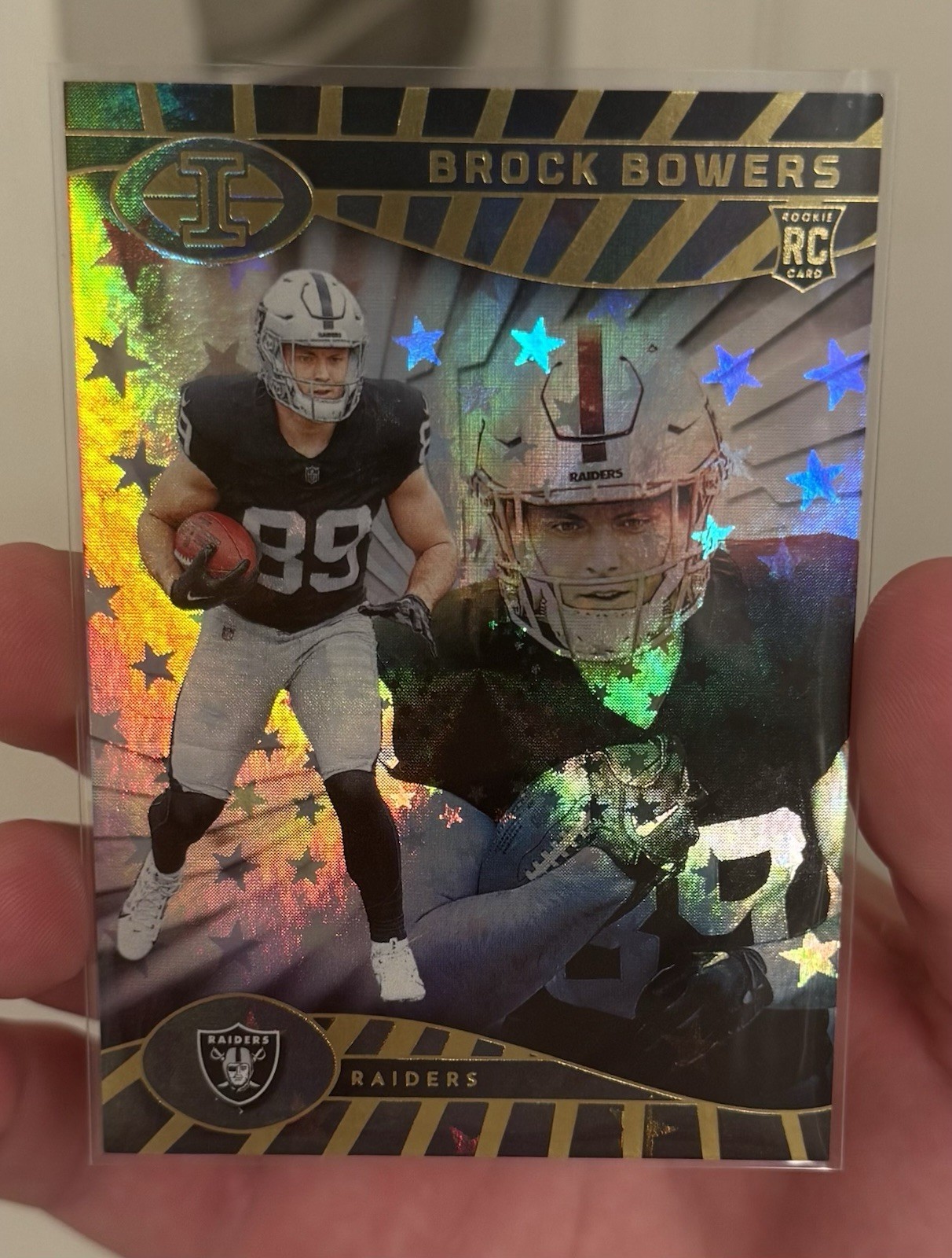 2024 Panini Illusions Brock Bowers #47 Trophy Collection Galactic (RC) SP