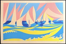 Giacomo Balla Litografia Biennale 1968 COA originale numerata a matita
