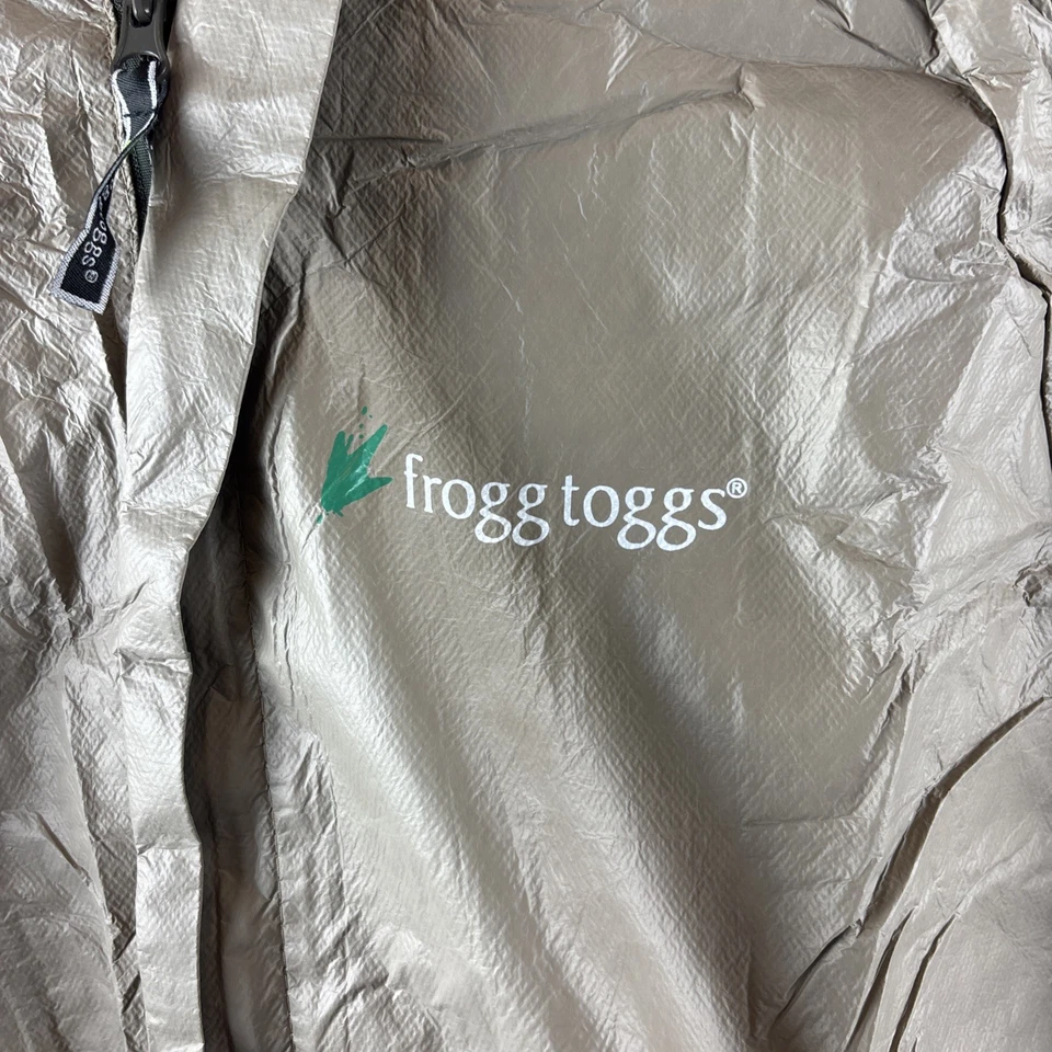 Traje de Lluvia Frogg Toggs Hombres XL Extra Grande Marrón Impermeable Cremallera Completa Con Capucha Senderismo Foto 2 de 4