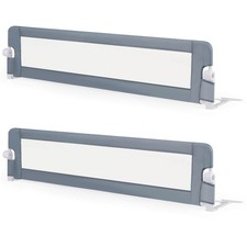 2PCS 71" Toddler Foldable Bed Rail w/ Adjustable Safety Strap Bedrail Guard