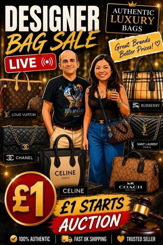 Designer Live Auction-Louis Vuitton, Chanel, Celine, Gucci. Burberry, Coach