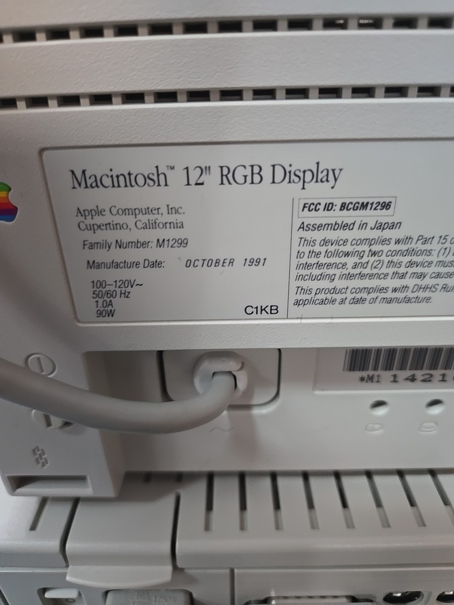 Apple Macintosh LC II Full Desktop w/ Monitor Keyboard For Parts