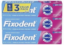 Fixodent Complete Original Denture Adhesive Cream, 2.4 oz, 3 Pack