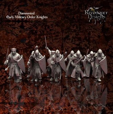 28mm 12th Century Dismounted Knights Templar Tabletop Gaming Miniaturen