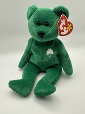 TY Beanie Babies - ERIN the BEAR - Clover - 8 inch - DOB 03-17-1997