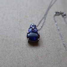 RJ Jewels Amethyst Sterling Silver Pendant w/17" 925 Chain