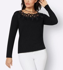 Damen Pullover Oberteil Rundhals Langarm Jers...