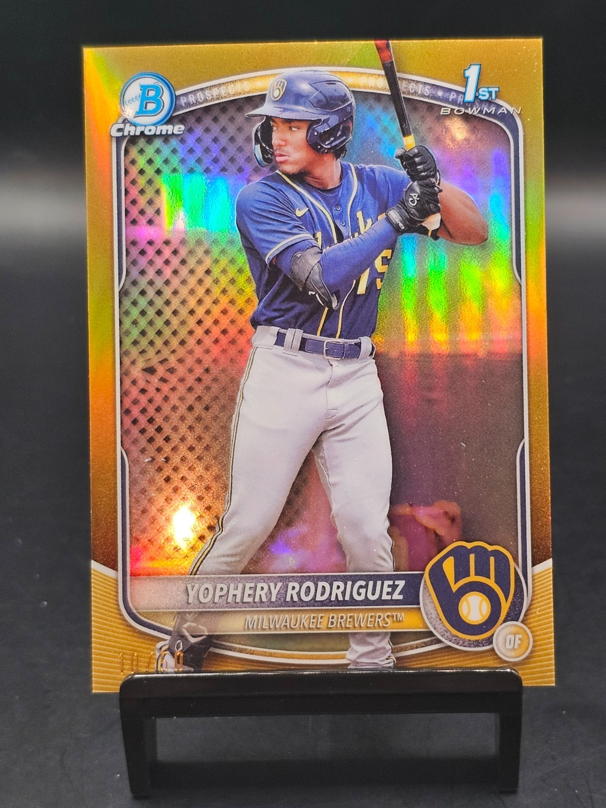 2025 Bowman Chrome 1st Yophery Rodriguez Gold Refractor 10/50 #BCP-36