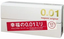 Sagami Original 001 Japanese Condom 0.01mm Ultra Thin Condoms (5 Pcs) 