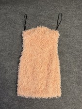 Forever 21 Pink Faux Fur Strapless Bodycon Mini Dress