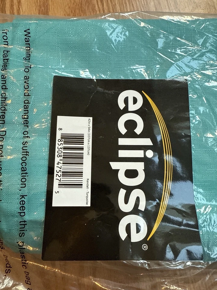 Eclipse Kendall Blackout Curtain Panel 42x54” Turquoise Blue - Image 4 of 4