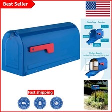 Weatherproof Medium Blue Mailbox - Effortless Post Mount Installation Included