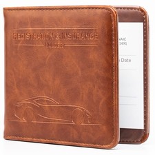 Car Registration and Insurance Holder, Magnetic Closure, Embossed Card Docume...