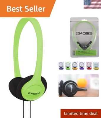 #ad Retro Green Portable On Ear Headphones with Adjustable Headband Lightweight $11.99