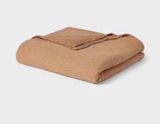 Brown Threshold Cooling Waffle Blanket - Lyocell Full/Queen 92x90 Throw NWT