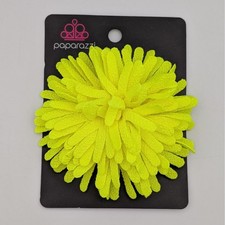 Paparazzi Neon Yellow Flower Hair Clip Neon Fluorescent Floral Alligator Clip
