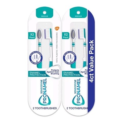 Sensodyne Pronamel Medium Toothbrush for Tooth Enamel Protection - 4 Count