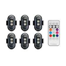 Wireless Led Strobe Lights with Remote Control,8 Colors Waterproof Anti 6PC