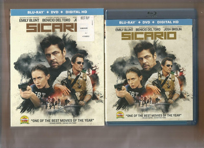Sicario (Blu-ray, DVD, 2015, Digital) ~ Emily Blunt ~ LIKE NEW