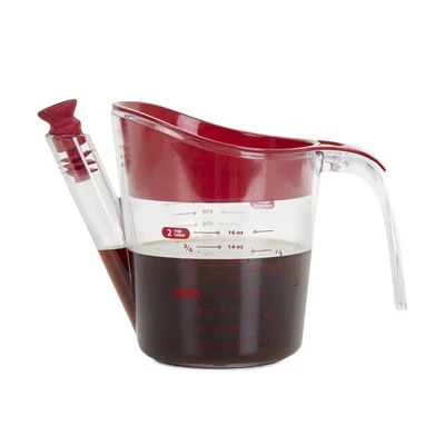 APOLLO HOUSEWARES Fat Separator Jug 500ml Gravy Lump Bits Filter Measuring Strainer Heat-Resistant