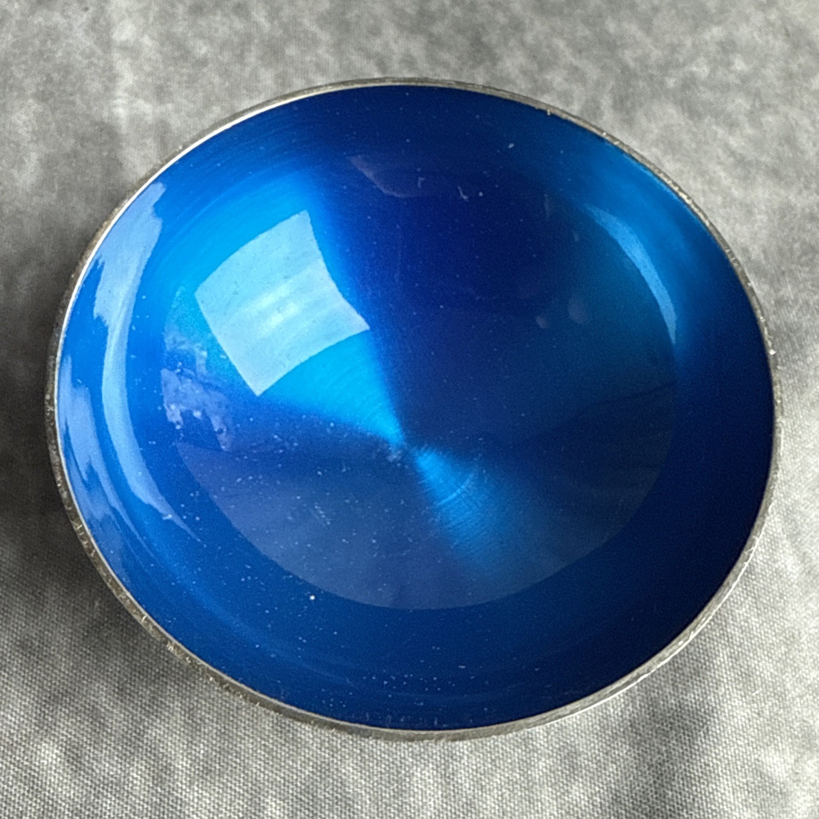 Mid-Century Silver w/Blue Enamel Open Salts Georg Jensen Denmark