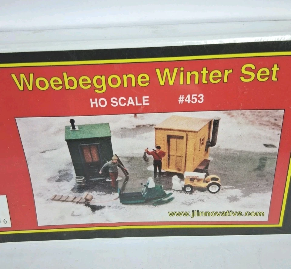 JL Innovative Design  #453 HO Laser Cut Ice Fishing Snowmobile Camp Winter Set - Image 2 of 4