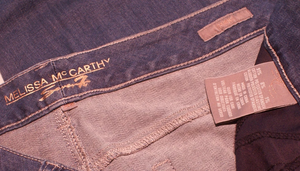 Pantalones de mezclilla ajustados Seven7 Melissa McCarthy para mujer 24 W azul desgastado (46X29) Foto 3 de 3