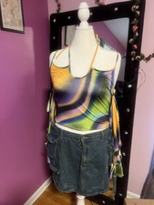 Horoscopez Multicolor Abstract Halter Cold Sh...