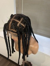 Ready To Ship Next Day Jumbo Box Braided Wig, Full Lace . Black Color.