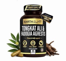 Earth Elixir Fadogia Agrestis & Tongkat Natural Supplement 180 Caps Exp 11/2027