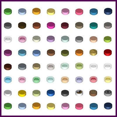 1000Pcs DIY Building Blocks 1x1 Round Tile Bricks, Educational Tech Parts