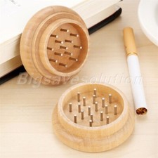 Portable Wooden Case Tobacco Grinder Herb Spice Crusher Metal with 31 Nail Teeth