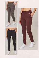 Mondetta Lined Tailored Travel Pant Black/Brown/Green Size 4,6,8,10,12,14,16