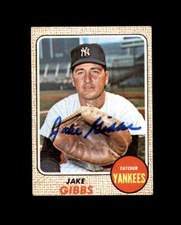 Jake Gibbs Signed 1968 Topps New York Yankees Autograph