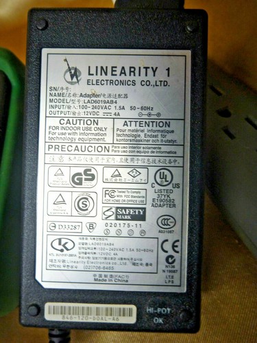 Cargador adaptador Linearity1 12VDC 4A para cable de alimentación de monitor LCD LAD6019AB4 - Imagen 8 de 12