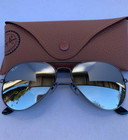 Ray-Ban Aviator Sunglasses RB3025 58m Gunmetal Frame & Silver Mirror Lens 004/30