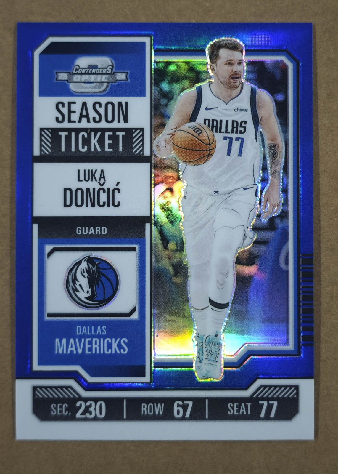 2023-24 CONTENDERS OPTIC #43 BLUE 77/99 JERSEY 1/1 LUKA DONCIC