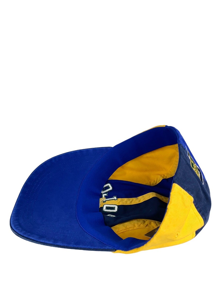 POLO P-wing 刺繍キャップ ネイビー/イエロー ロングビル キャップ