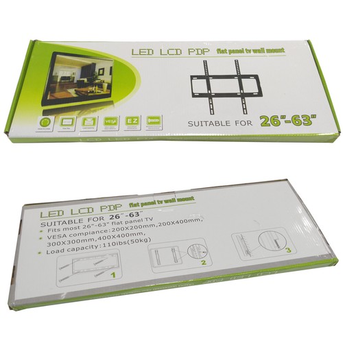 TV WALL BRACKET MOUNT SLIM FOR 26 30 32 40 42 50 63" INCH FLAT 3D LCD LED Uk - Picture 14 of 14