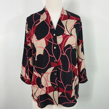 Dana Buchman Shirt Top Women Size Large Artsy...