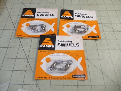 6 Large Sampo Swivels Nickel Ball Bearing Interlock Snap Swivel Extra Heavy Sz 6