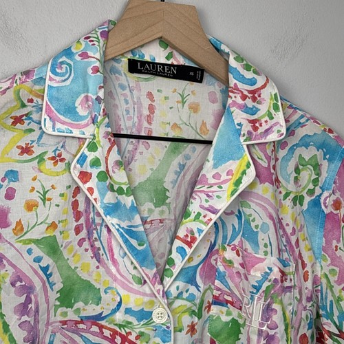 NEW Lauren Ralph Lauren Women’s Paisley Lawn Capri Pajama Top Size XS