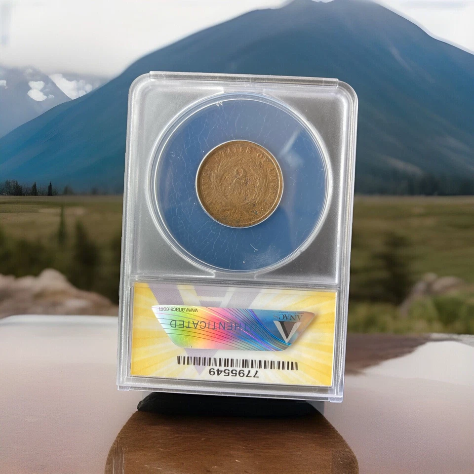 1866 2C TWO CENT COIN Graded By ANACS - Image 2 of 2